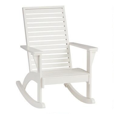 White Wood Kapari Outdoor Rocking Chair | World Market