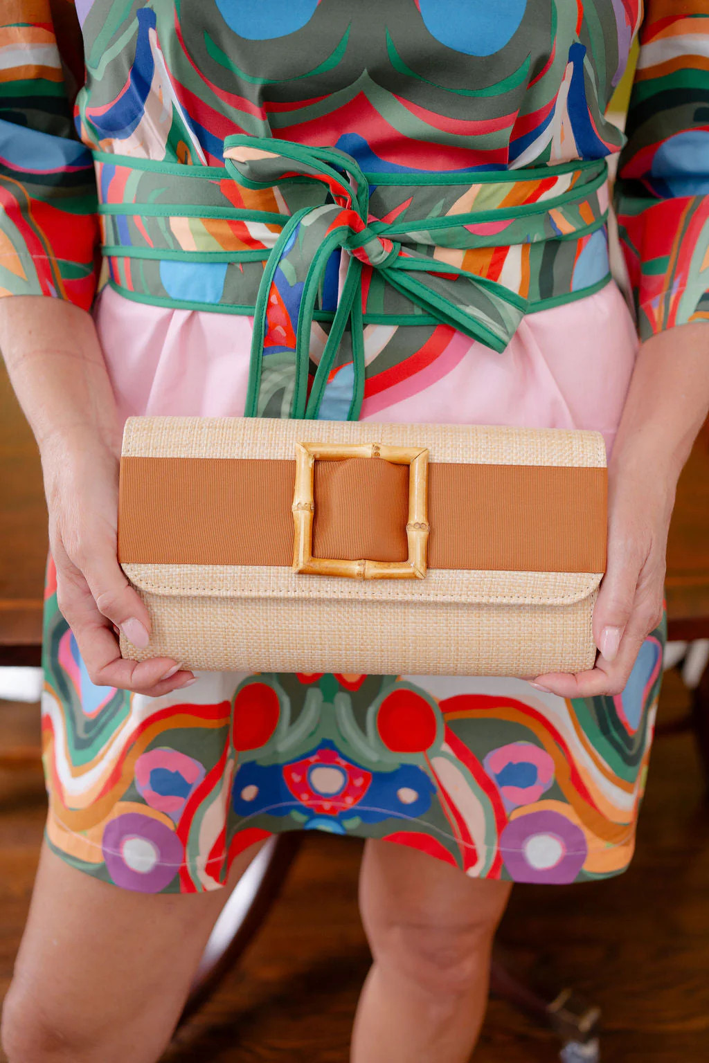 Straw Avery - Tan Band- Bamboo Buckle | Lisi Lerch Inc