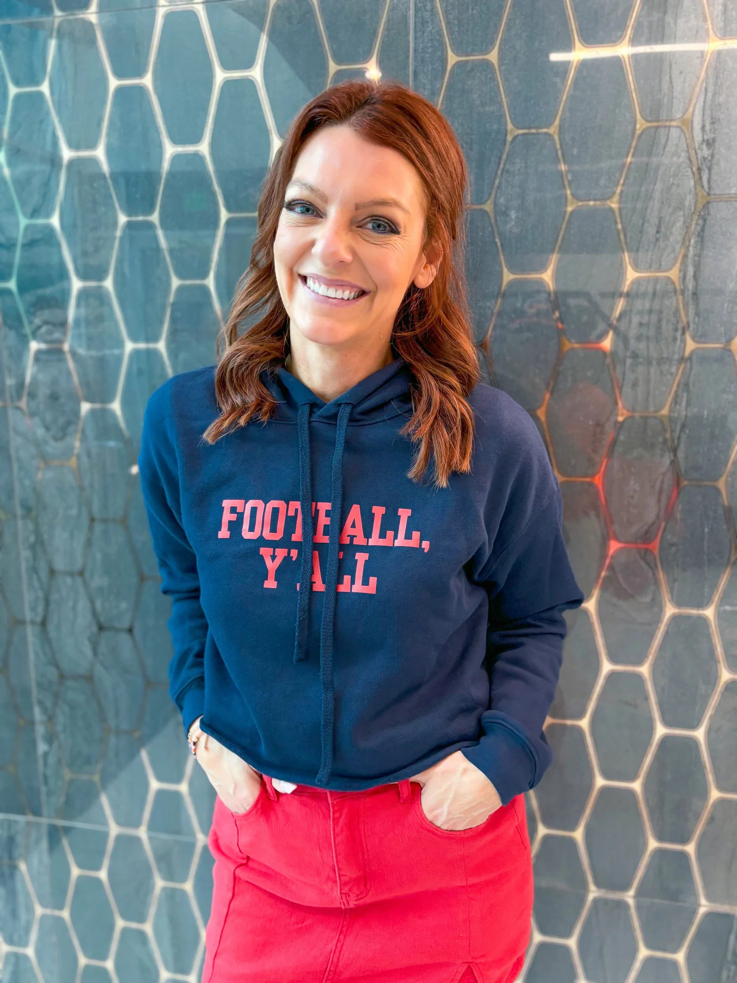 Football, Y'all Crop Hoodie — Julia Morales | Shop Baseball, Y'all