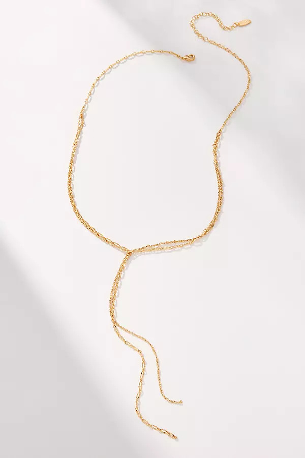 Double Layered Knotted Lariat Necklace | Anthropologie (US)