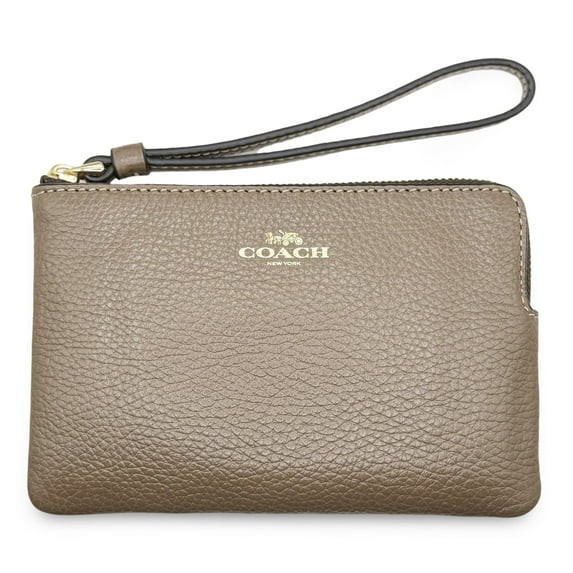 Coach Pulsera Pequeña de Mujer con Zíper en las Esquinas en Piel Guijarro (Piedra Oscura) | Walmart (US)