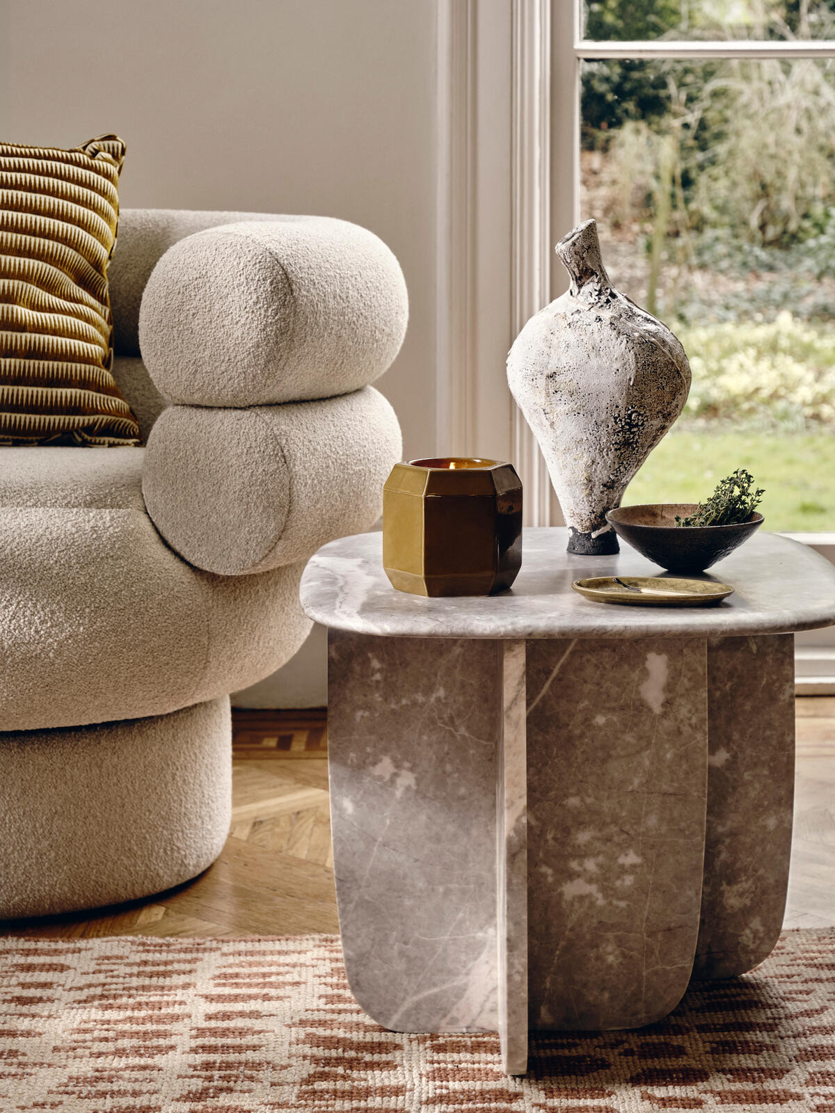 Fawsley Side Table, Grey Norway Marble | Soho Home Ltd