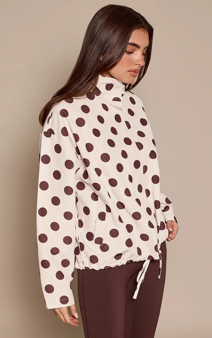 Polka Dot Button Up Windbreaker | PrettyLittleThing UK