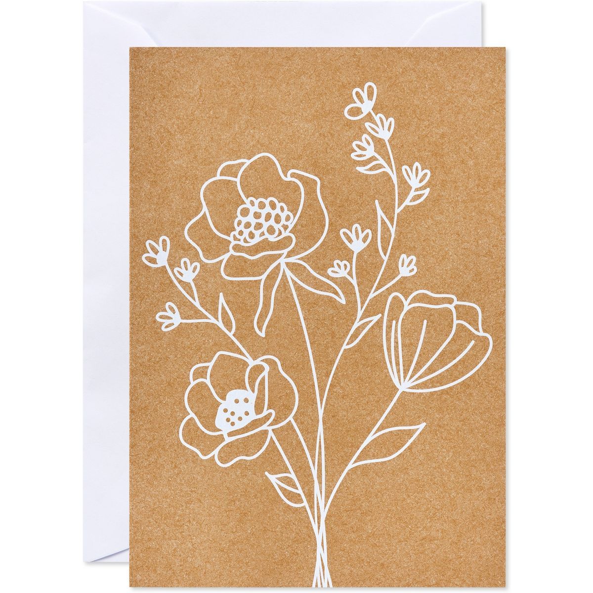 10ct Blank All Occasion Cards Floral on Kraft - Spritz™ | Target