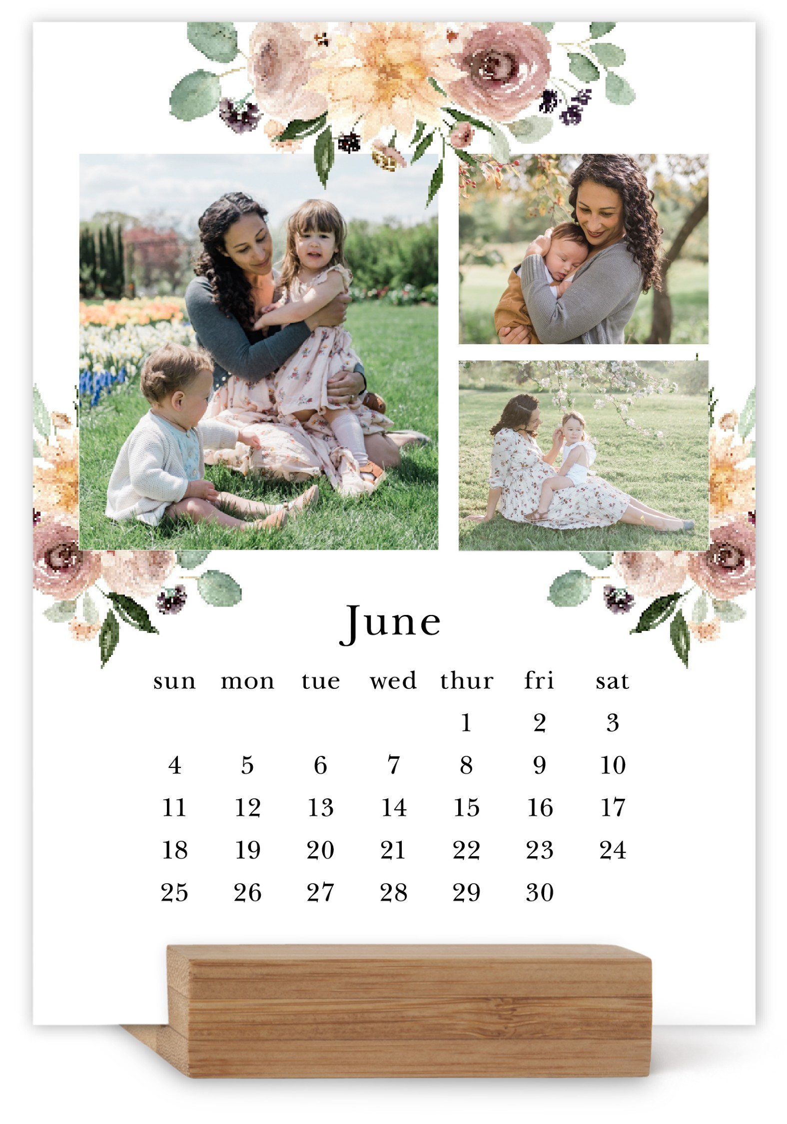 Seasonal Watercolor Florals Easel Calendar | Shutterfly