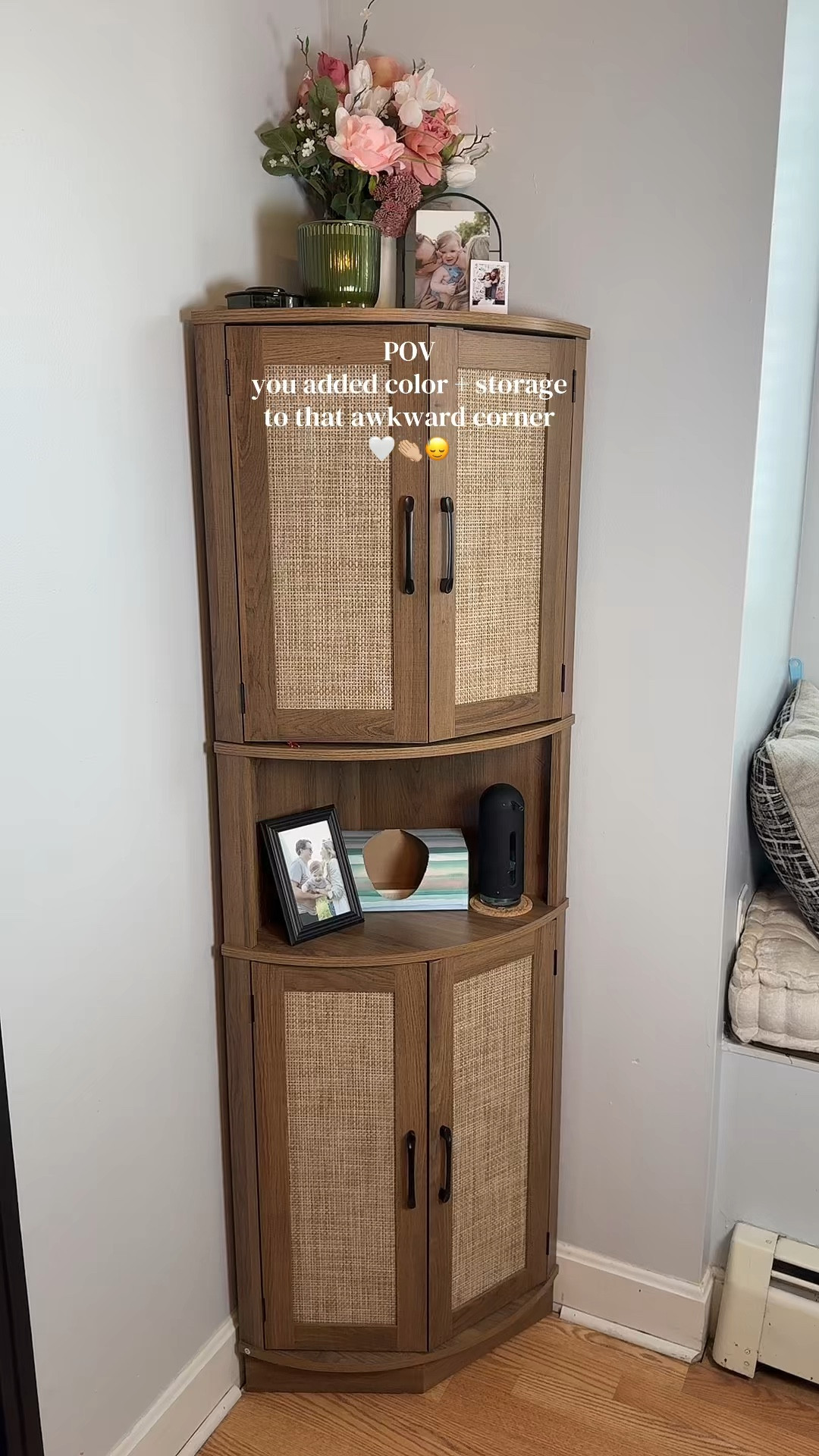 A corner cabinet is just what we needed!! 👏🏼 

#LTKHome #LTKdayinmylife #LTKmomlife