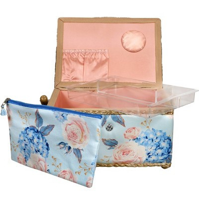 Singer L Sewing Basket Hydrangeas Print with Matching Zipper Pouch | Target