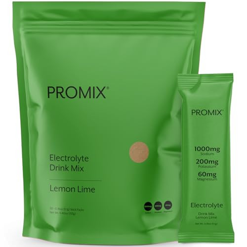 ProMix Nutrition Electrolytes Powder Packets - Sugar Free, Zero Calorie, Stevia Free, Fasting Friendly, Natural Himalayan Pink Salt - Lemon Lime - 30 Servings (Pack of 30) | Amazon (US)