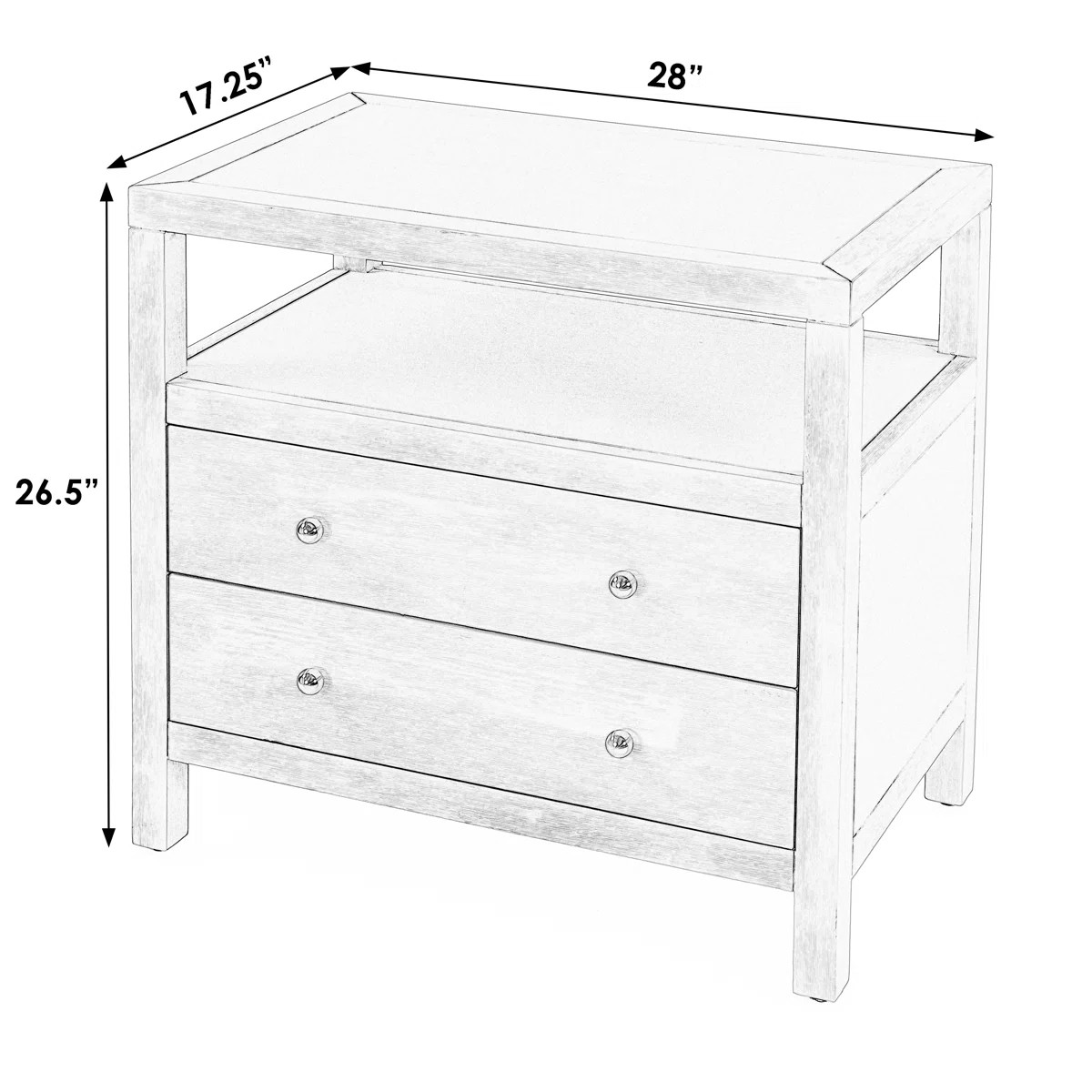 Celine 28" 2-Drawer Nightstand | Wayfair North America