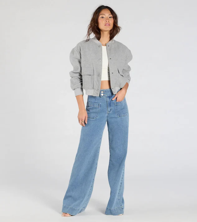 Extra Trendy High Rise Wide Leg Trouser Denim Jeans | Windsor Stores