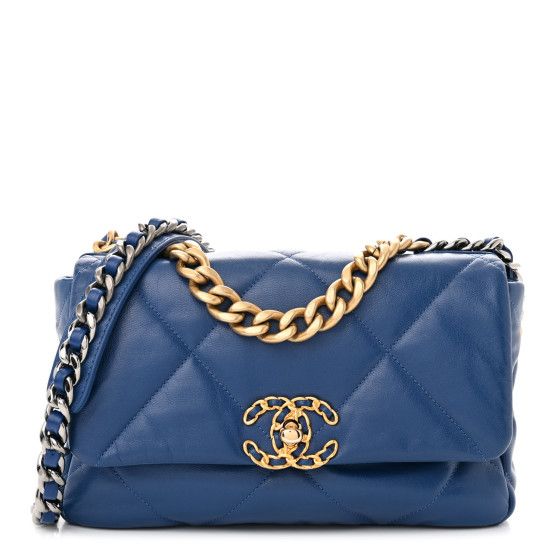 Goatskin Quilted Medium Chanel 19 Flap Dark Blue | FASHIONPHILE (US)