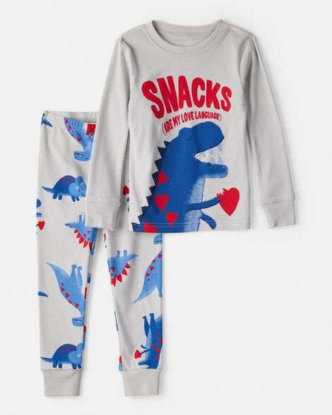 Carter's Toddler Boys Boy Dinosaur 100% Cotton Snug Fit 2-Piece Pajamas - Grey 2T Grey | Carter's Inc