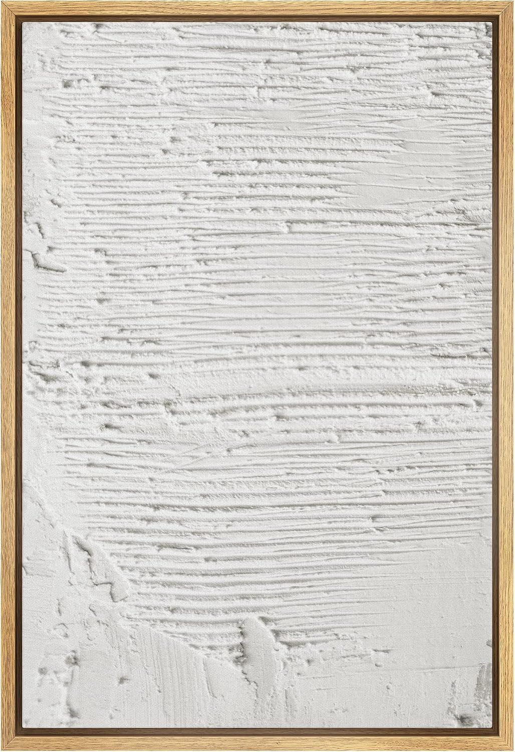 SIGNWIN Framed Canvas Print Wall Art White Pastel Grunge Paint Stroke Landscape Abstract Shapes Illustrations Modern Art Decorative Minimalism for Living Room, Bedroom, Office - 24"x36" Natural | Amazon (US)