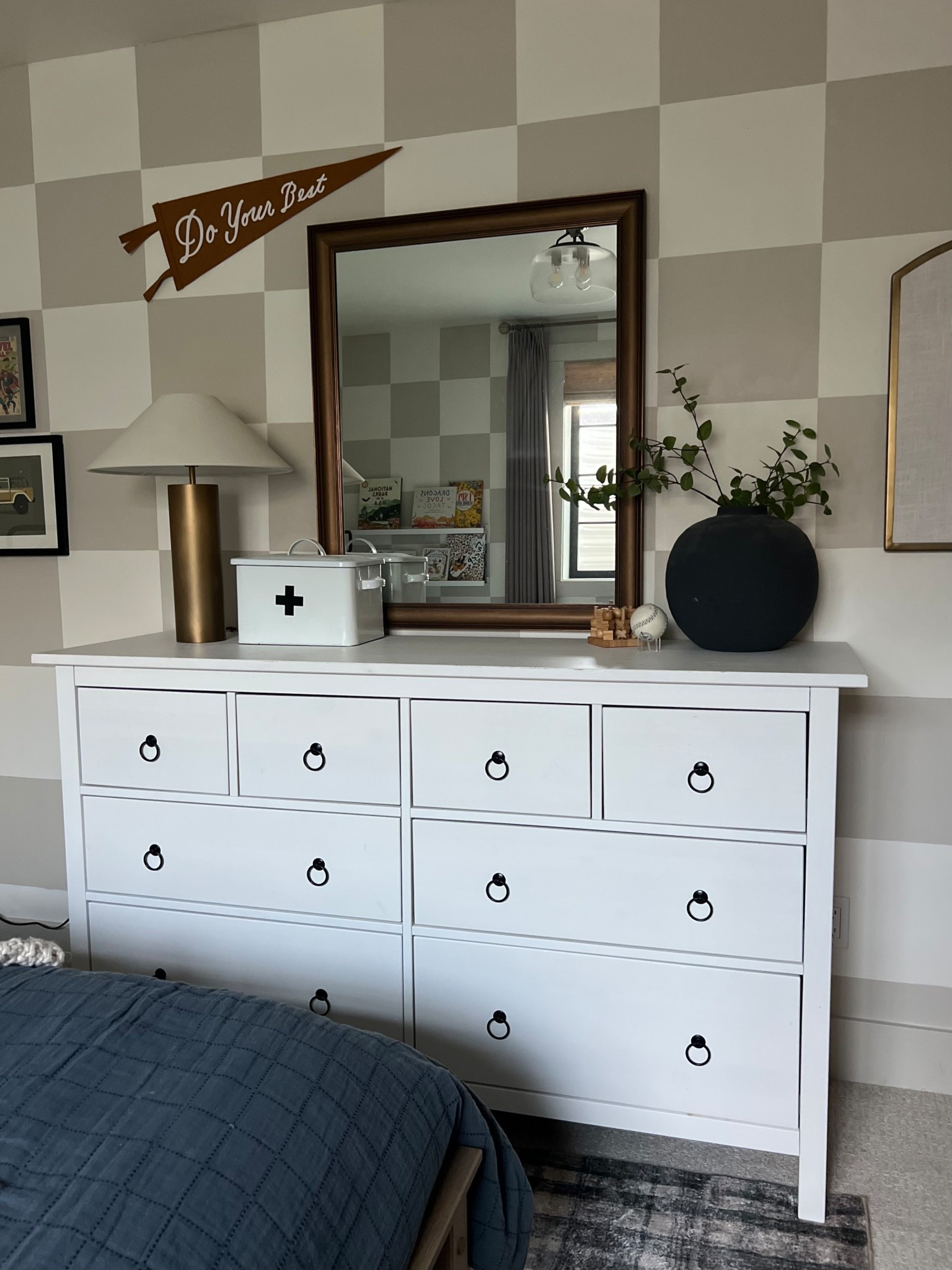 So close to finishing this room refresh! Switched out the hardware on the dresser and I love it! 

#LTKHome