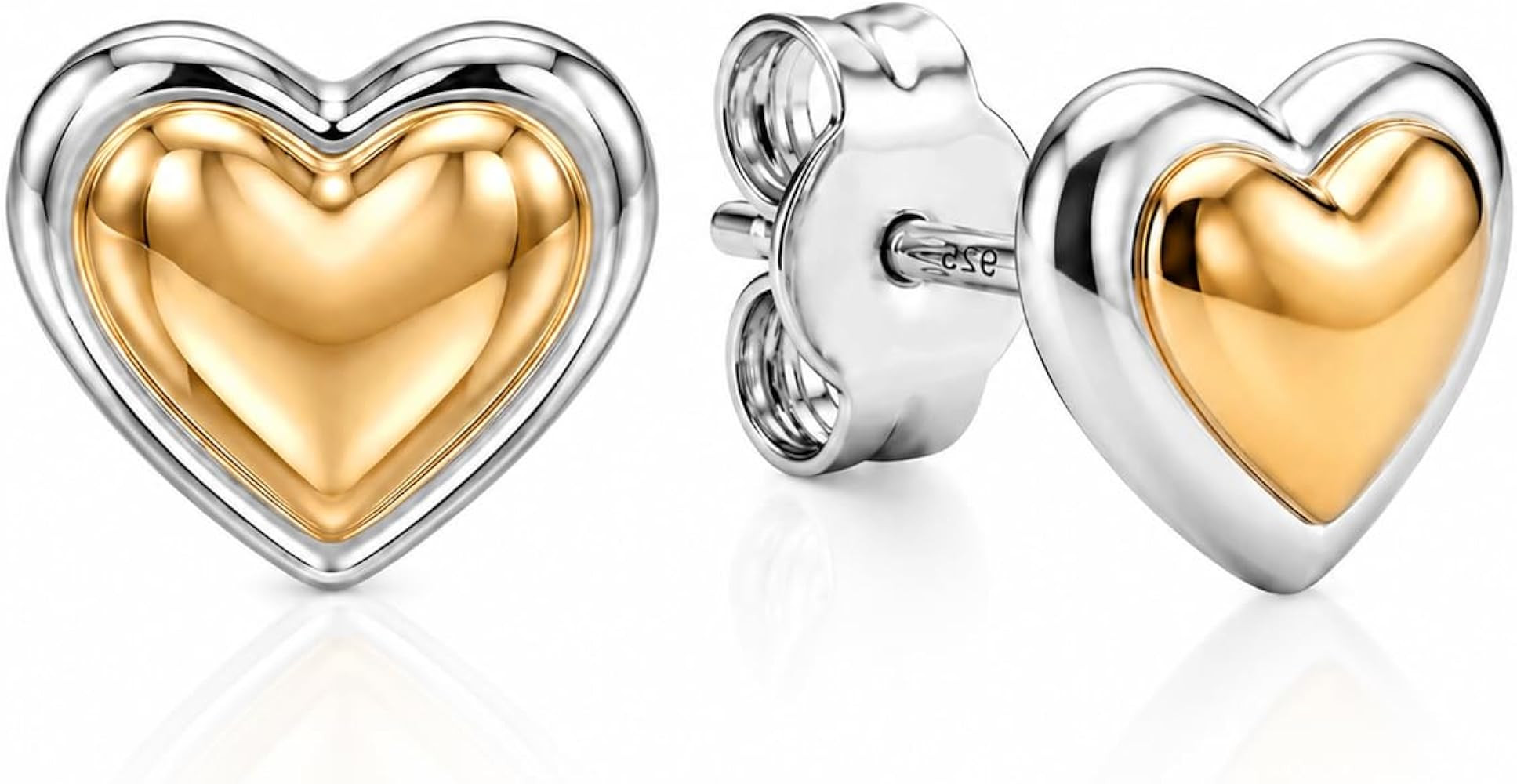 LeCalla Sterling Silver Heart Stud Earrings Lightweight Small Love Heart Shaped Stud Earring for ... | Amazon (US)