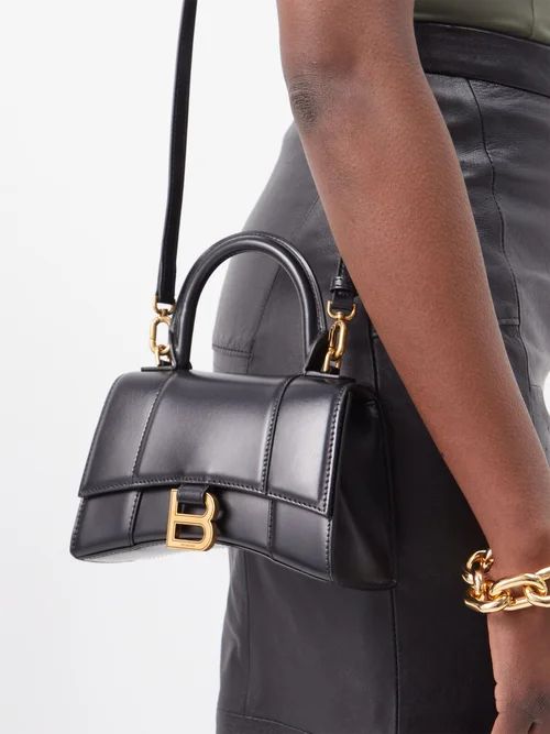 Balenciaga - Hourglass Extra-small Leather Bag - Womens - Black | Matches (UK)