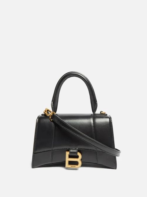 Balenciaga - Hourglass Extra-small Leather Bag - Womens - Black | Matches (UK)