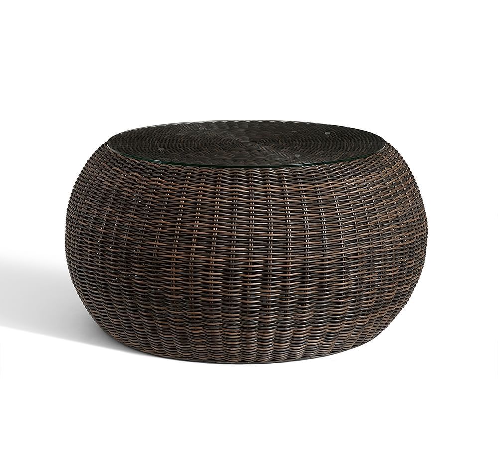 Torrey 36.5" All-Weather Wicker Coffee Table Pouf | Pottery Barn (US)