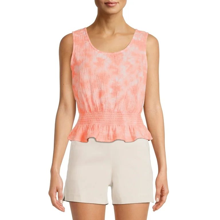 Time And Tru Women's Coordinating Peplum Waist Tank Top | Walmart (US)