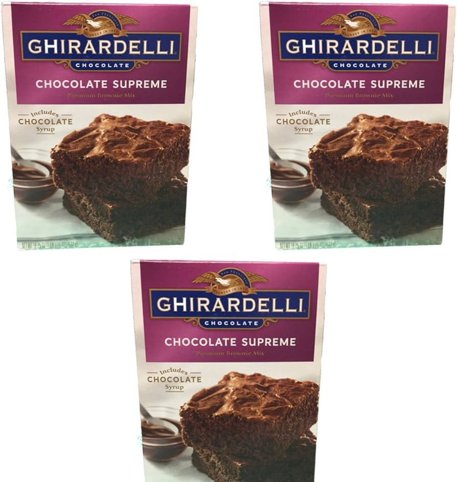 Ghirardelli Chocolate Lovers Chocolate Supreme Brownie Mix - Pack of 3, 18.75oz boxes | Amazon (US)