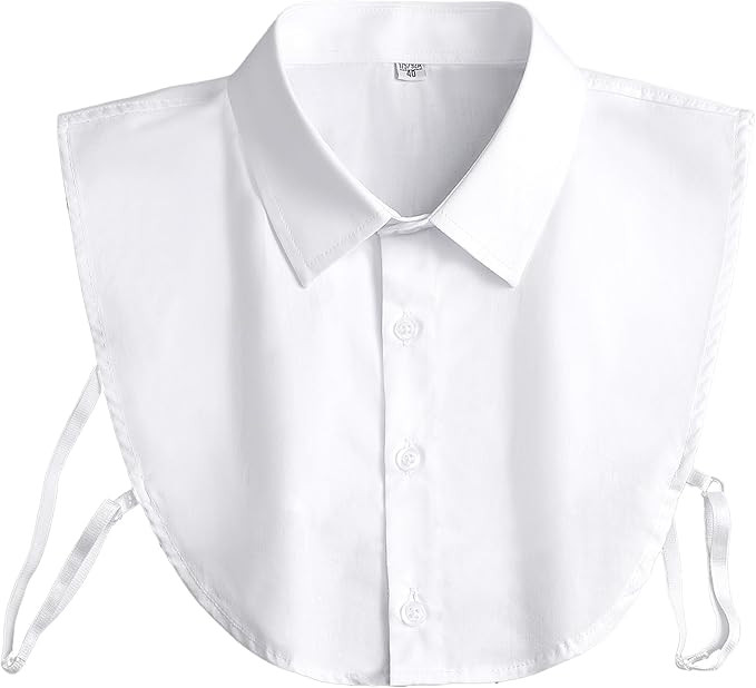 Detachable Collar - Cotton Half Shirt Dickey for Men & Women, 6 Sizes (Plus), White | Amazon (US)