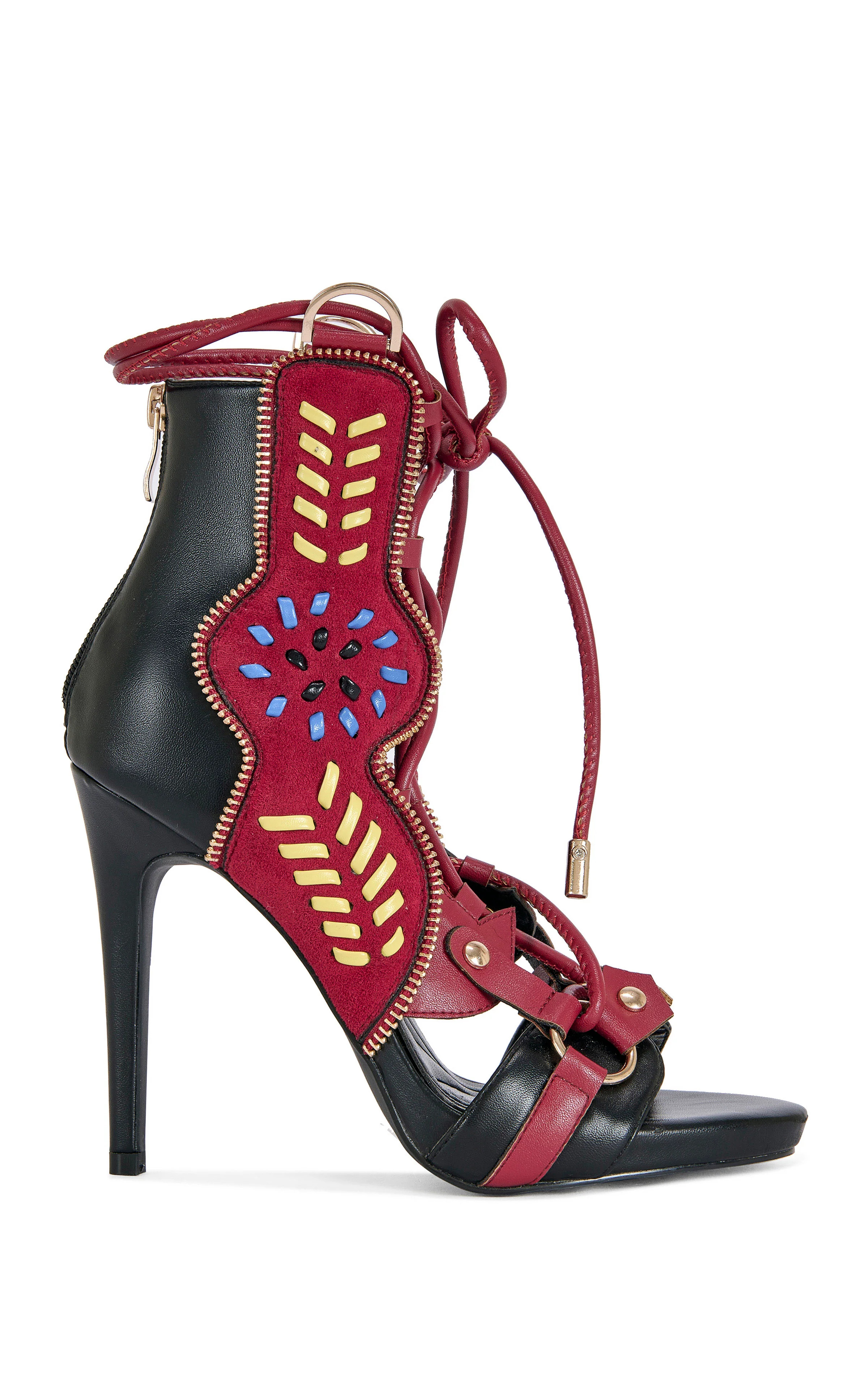 SHAINIA-BLACKMULTI GLADIATOR SANDAL BOOTIE | Azalea Wang