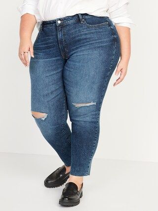 High-Waisted Curvy O.G. Straight Ripped Jeans for Women | Old Navy (US)