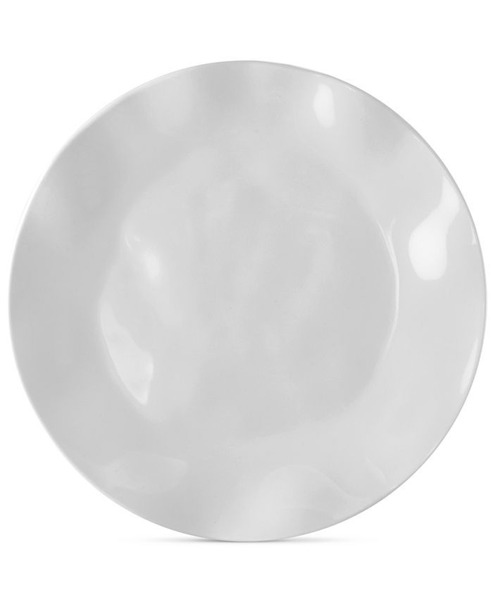 Q Squared Ruffle White Melamine Dinner Plates, Set of 4 & Reviews - Dinnerware - Dining - Macy's | Macys (US)