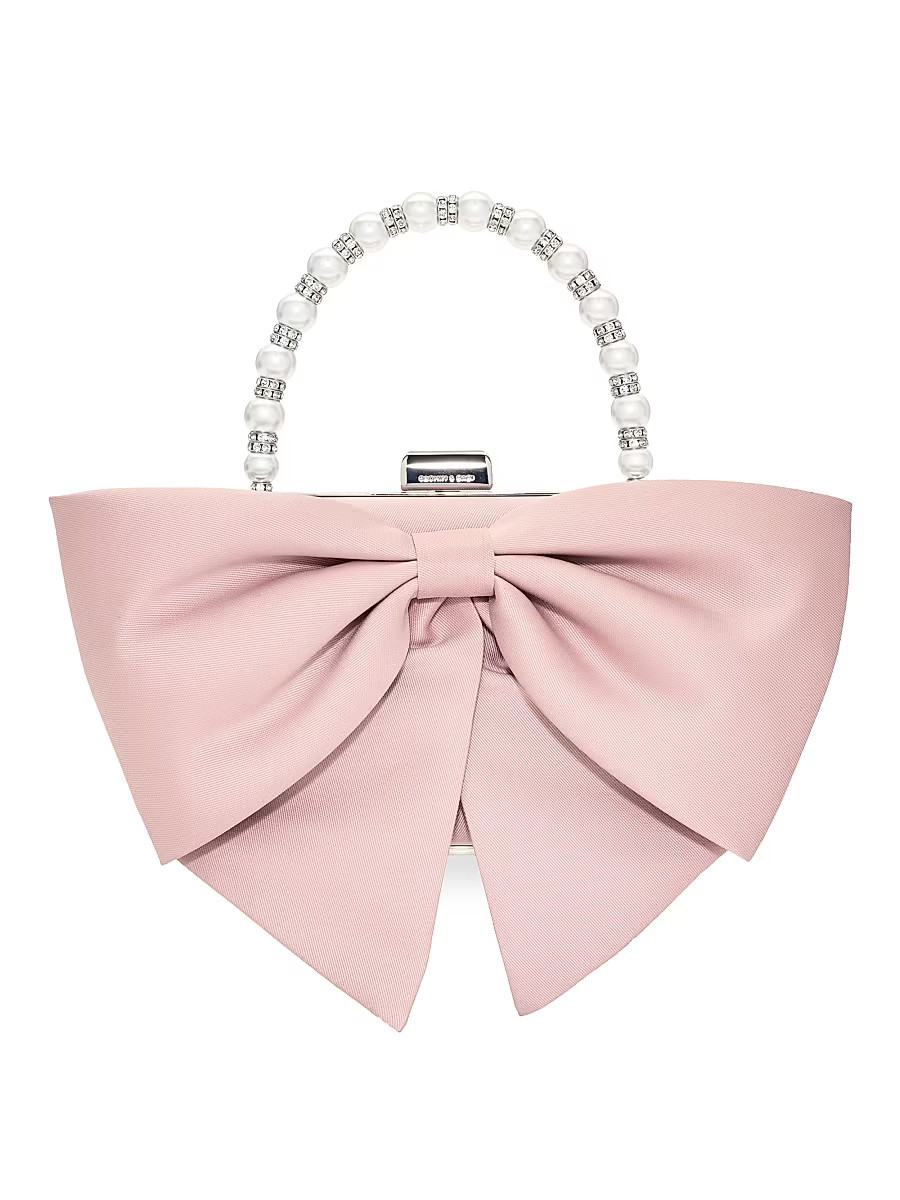 Women's Bubbly Crystal & Imitation Pearl-Embellished Bow Clutch - Rose Quartz | Saks Fifth Avenue