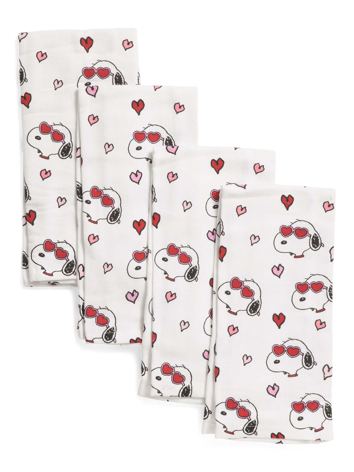 Set Of 4 Snoopy Vday Kitchen Towels | TJ Maxx