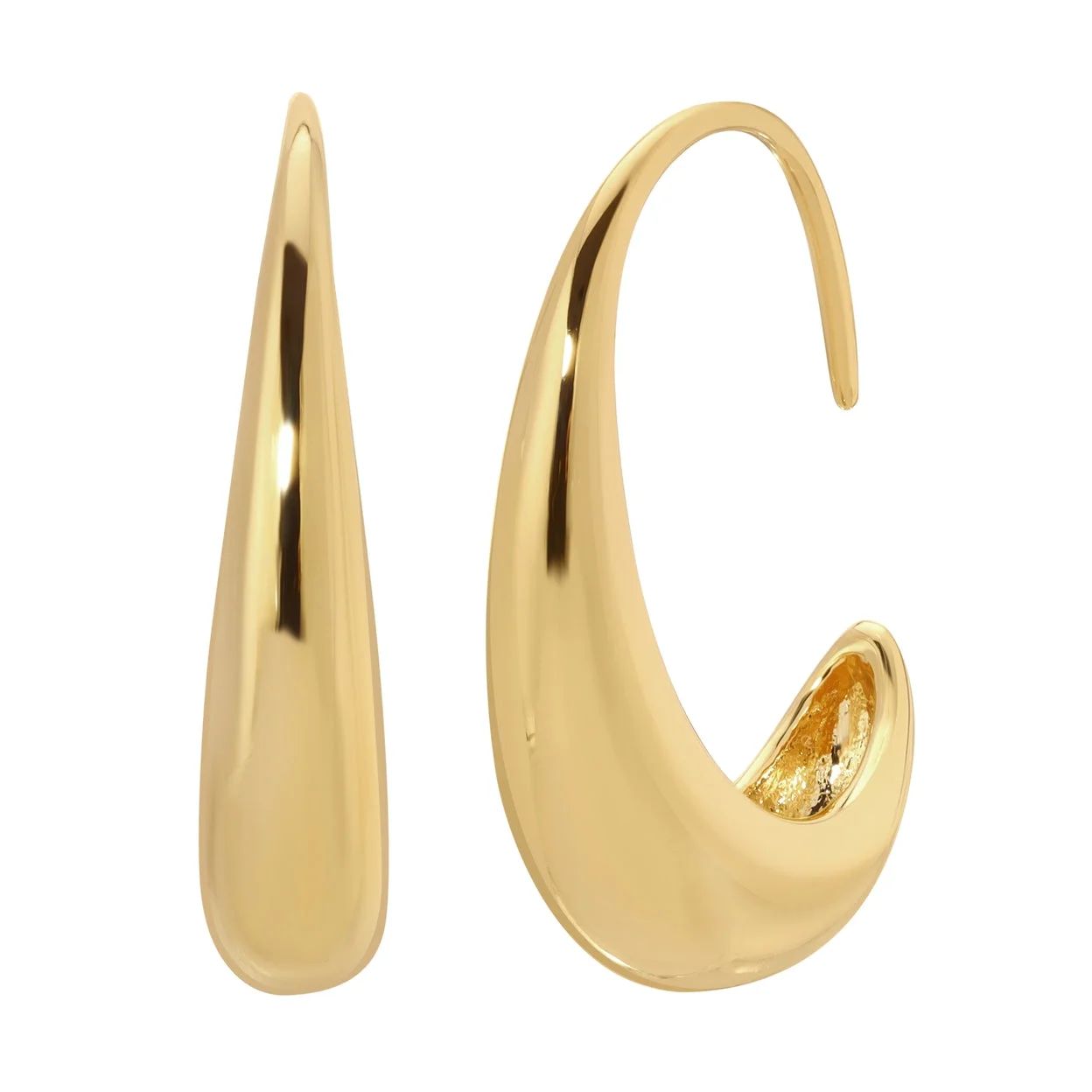Michelle Campbell Jewelry Women's Scoop Hoop Earrings, Brass with 14k Yellow Gold Overlay | Walmart (US)