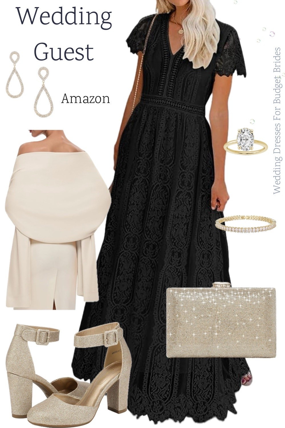 Long black wedding guest dress with accessories from Amazon.

Special occasion dresses, full length dresses, semi formal wedding guest dresses, party dresses, event dresses, black dresses.

#LTKWedding #LTKSeasonal