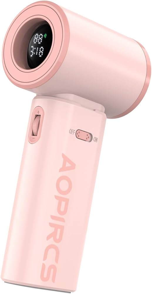 Portable Fan - Pink Mini Turbo Handheld Fans with Digital Display (High Speeds 24000RPM) - Rechar... | Amazon (US)