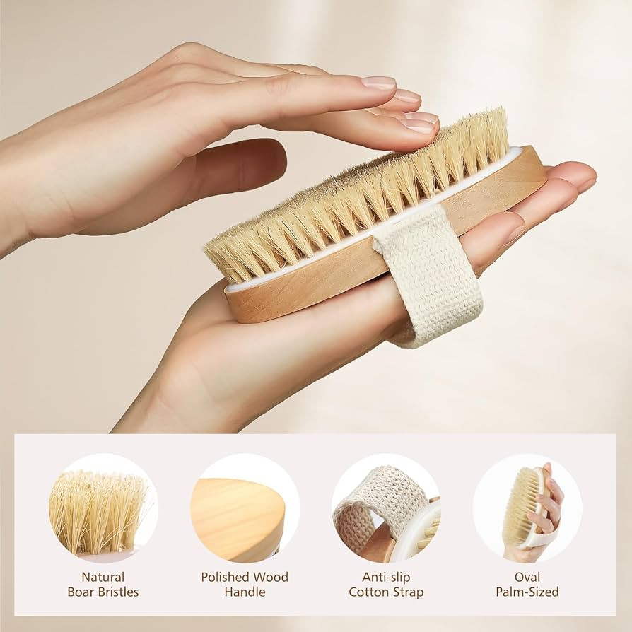 POPCHOSE Dry Brushing Body Brush, Natural Bristle Dry Skin Exfoliating Brush Body Scrub for Flawl... | Amazon (US)
