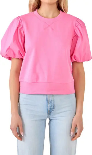 English Factory Puff Sleeve Pullover Sweatshirt | Nordstrom | Nordstrom