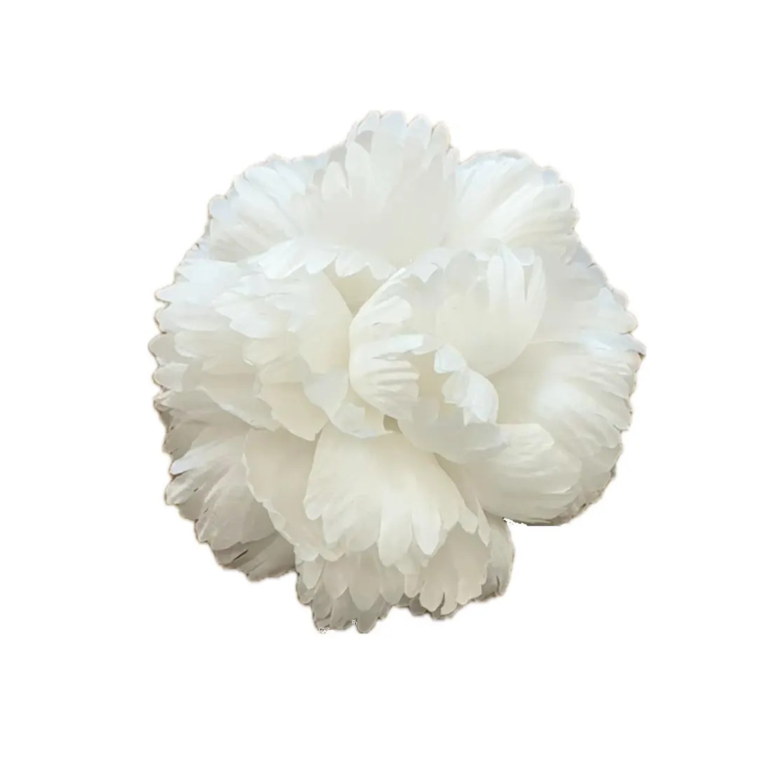 M&S Schmalberg 5" Modern Chrysanthemum (Mum) Diamond White Silk Fabric Flower Brooch Pin Handmade... | Etsy (US)