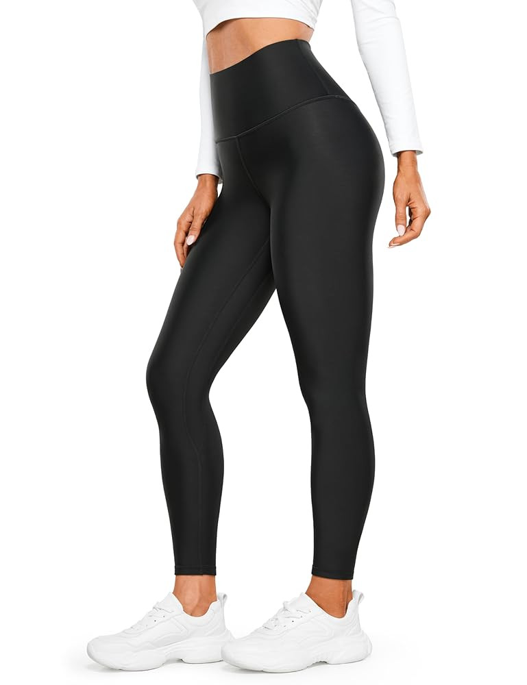 CRZ YOGA Womens Fleece Lined Leggings 25'' - Winter Warm Thermal High Waisted Pants Casual Lounge... | Amazon (US)