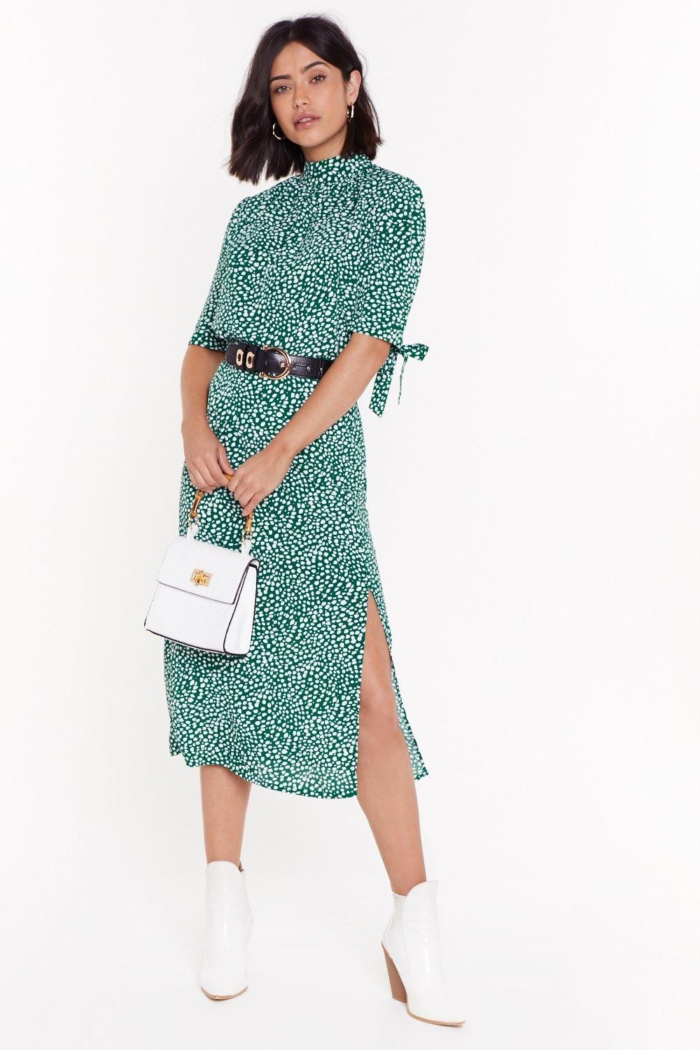 Womens Can You Spot Slit Midi Skirt - Green | NastyGal (US & CA)