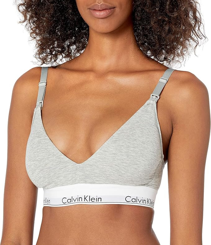 Calvin Klein Women's Modern Cotton Lightly Lined Triangle Nursing Bra | Amazon (US)