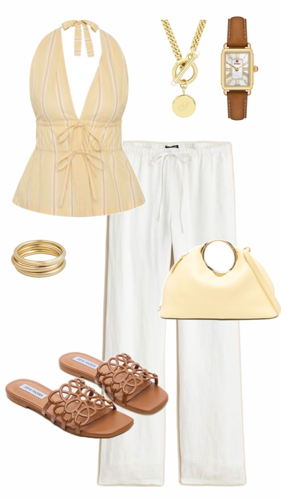 Perfect for a Charleston girls trip 🤍

Charleston bachelorette outfit, Charleston girls trip outfit, spring Charleston outfit idea, pastel bachelorette look, southern chic outfit, halter top outfit, cream wide leg pants outfit, neutral vacation outfit, coastal city style, brunch outfit Charleston, warm weather travel outfit, walkable sandals outfit, feminine vacation look, resort wear women, classy summer outfit

#LTKTravel #LTKSeasonal