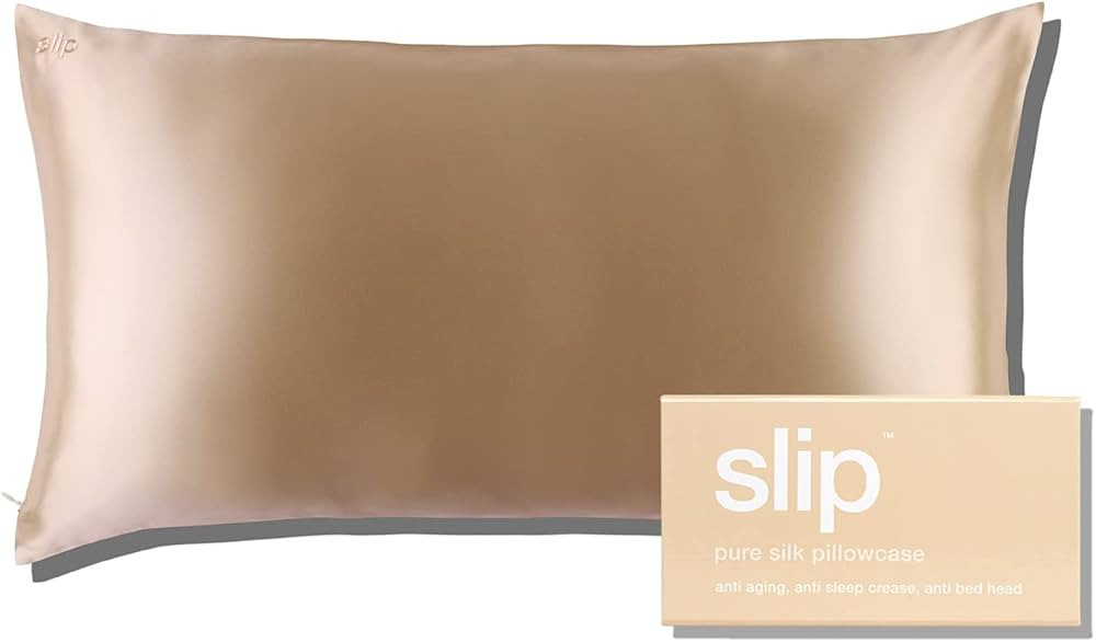 SLIP Silk King Pillowcase, Caramel (20" x 36") - 100% Pure 22 Momme Mulberry Silk Pillowcase - An... | Amazon (US)