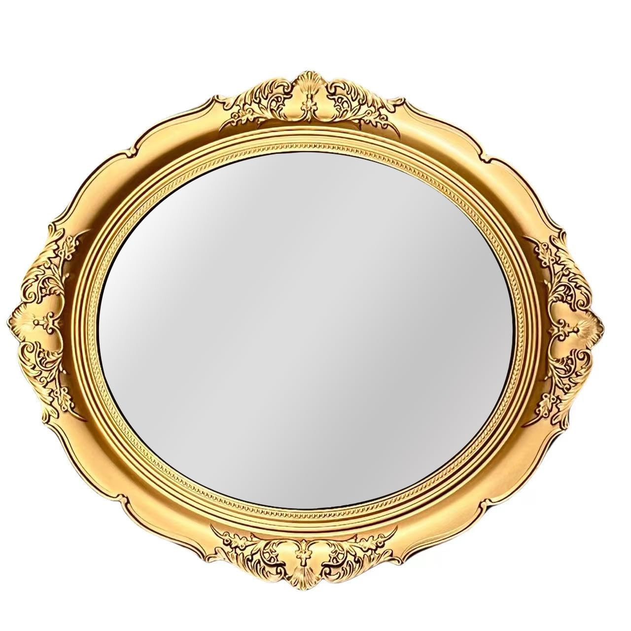 Zosenley Polyresin Ellipse Antique Emboss Decorative Mirror Tray, Makeup Organizer, Jewelry Organ... | Amazon (US)