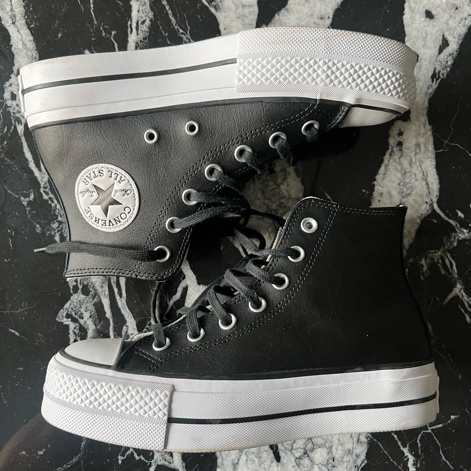 Leather platform chuck Taylor’s.

#LTKshoecrush #LTKstyletip