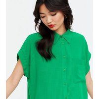 Green Check Short Sleeve Oversized Shirt New Look | New Look (UK)