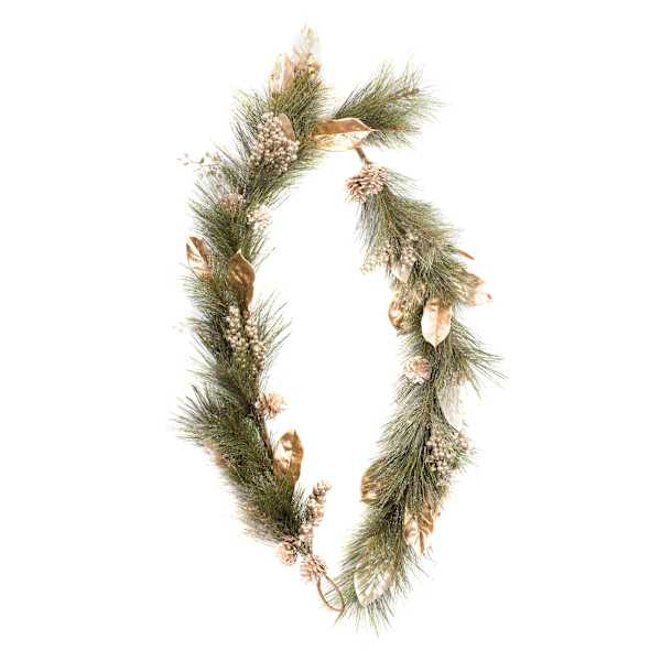 Gold Pinecones & Leaves Garland, 6' | At Home