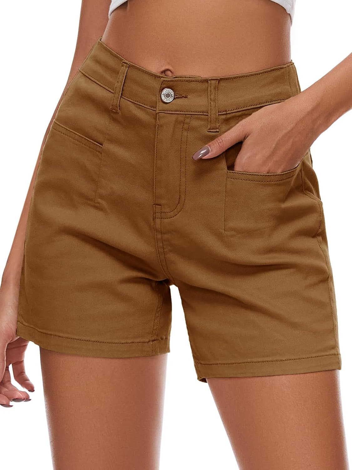 Rasutina Women Stretchy Jean Shorts High Waisted Denim Shorts for Women Chino Cargo Shorts Women's Summer Jorts | Amazon (US)