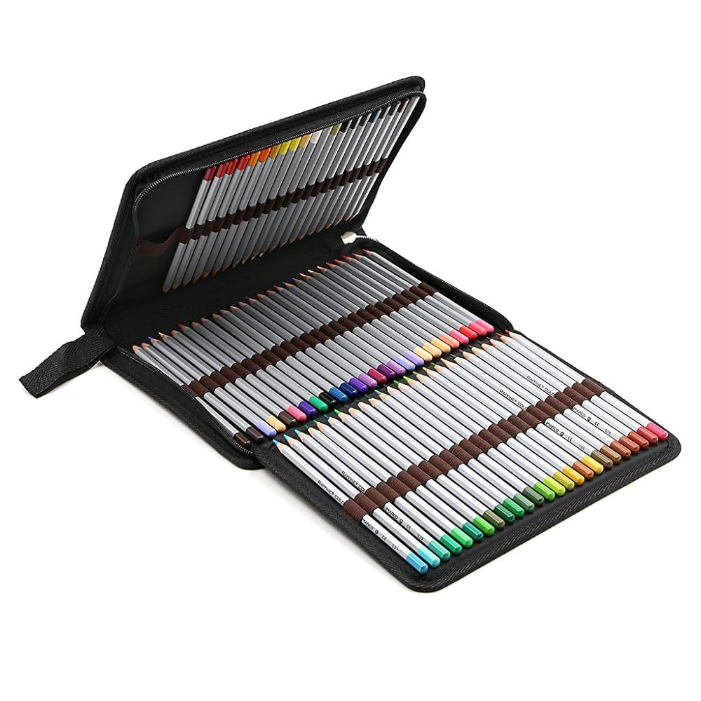 BTSKY® Portable Canvas Zippered Colored Pencil Case-Super Large Capacity 72 Slot Pencil Bag Pouc... | Amazon (US)