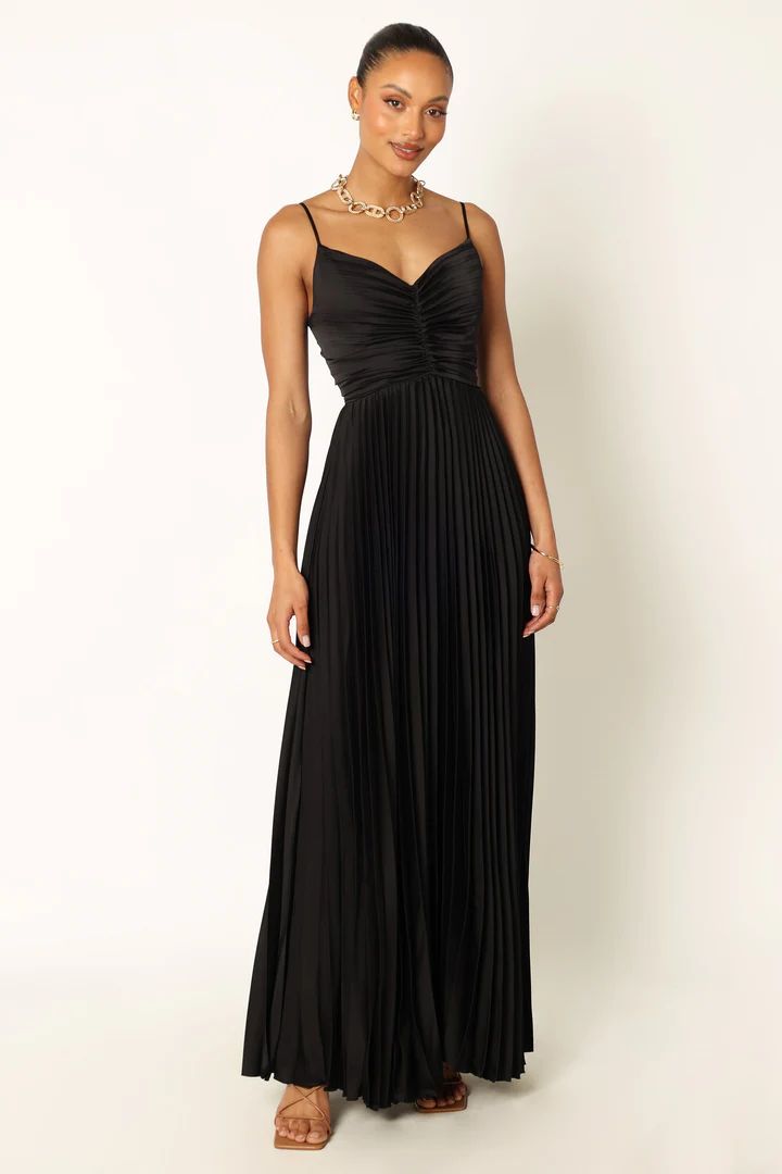 Naira Pleated Maxi Dress - Black | Petal & Pup (US)