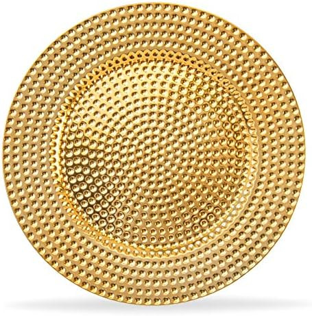 Home Collectives 13 Inch Round Elegant Serve ware Charger Plates with Matching Napkin Rings, Wedding | Amazon (US)