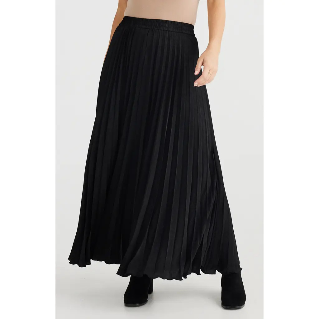 Brave+True Alias Pleated Maxi Skirt in Black at Nordstrom, Size Small | Nordstrom